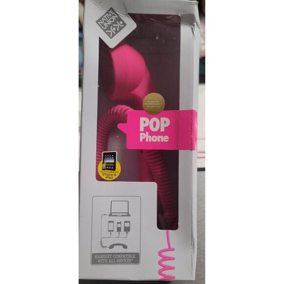 Barbie Pink Vintage Native Union Pop Phone Handset For Cell/Tablet w/ 3.5mm Jack - Picture 1 of 7